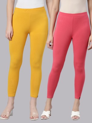 TWIN BIRDS 3/4th/Calf Length Western Wear Legging(Yellow, Pink, Solid)