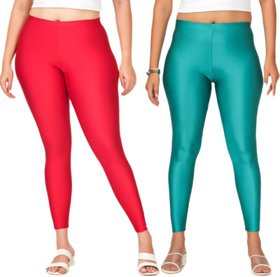 LoveiT Ankle Length Western Wear Legging(Red, Green, Solid)