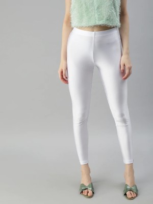 JACK&ZEAL Ankle Length Western Wear Legging(White, Solid)