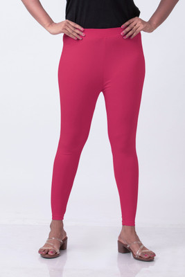 XUFA Ankle Length  Ethnic Wear Legging(Pink, Solid)