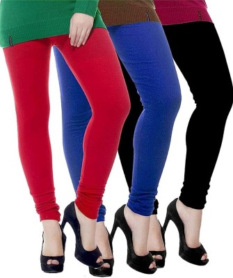 MIKRAM Churidar  Western Wear Legging(Red, Blue, Black, Solid)