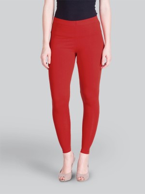 Lyra Ankle Length Ethnic Wear Legging(Red, Solid)