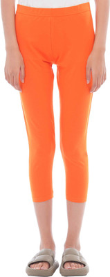 CARBON BASICS Ankle Length Ethnic Wear Legging(Orange, Solid)