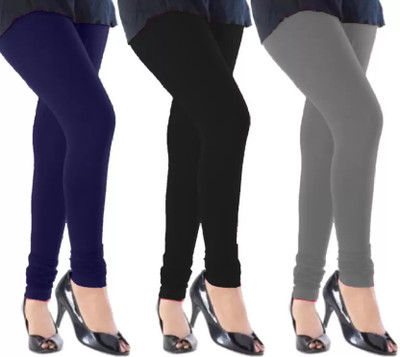 F A T A H Churidar  Ethnic Wear Legging(Black, Solid)