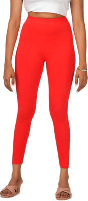 LoveiT Ankle Length Western Wear Legging(Orange, Solid)