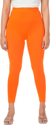 LoveiT Ankle Length Western Wear Legging(Orange, Solid)