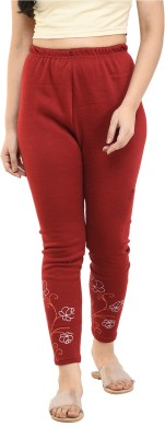 Indistar Ankle Length  Western Wear Legging(Maroon, Printed)