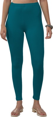 Lyra Ankle Length  Ethnic Wear Legging(Dark Green, Solid)