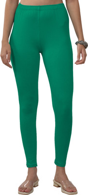 Lyra Ankle Length  Western Wear Legging(Green, Solid)