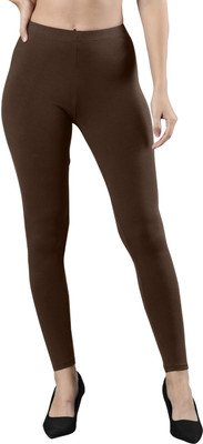 femmora Ankle Length Ethnic Wear Legging(Brown, Solid)