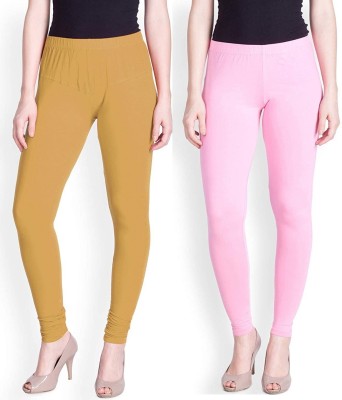 Yashvi Quality Churidar Length Western Wear Legging(Gold, Pink, Solid)