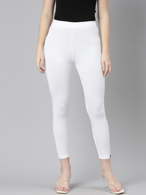TWIN BIRDS Mid-Calf Length  Western Wear Legging(White, Solid)