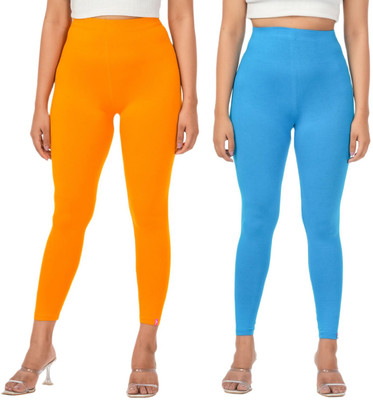 LoveiT Ankle Length Western Wear Legging(Yellow, Blue, Solid)