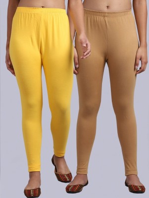 Prime Ankle Length Western Wear Legging(Yellow, Beige, Solid)