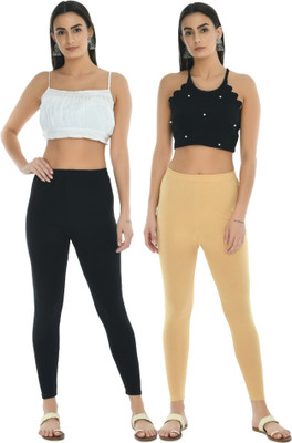 Sukhharta Ankle Length  Western Wear Legging(Black, Beige, Solid)