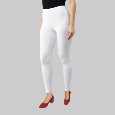 MDF Ankle Length Ethnic Wear Legging(White, Solid)