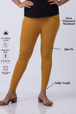 Lady Luxe Ankle Length  Ethnic Wear Legging(Brown, Solid)