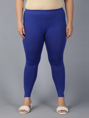 Plus Size Ankle Length Ethnic Wear Legging(Blue, Solid)