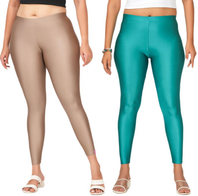 LoveiT Ankle Length Western Wear Legging(Grey, Green, Solid)