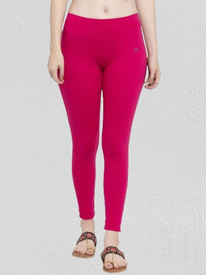 Trend Level Ankle Length  Western Wear Legging(Pink, Solid)