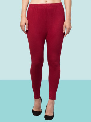 sbnoor Western Wear Legging(Maroon, Solid)
