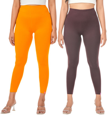 LoveiT Ankle Length Western Wear Legging(Yellow, Brown, Solid)