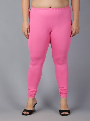 Plus Size Churidar  Ethnic Wear Legging(Pink, Solid)