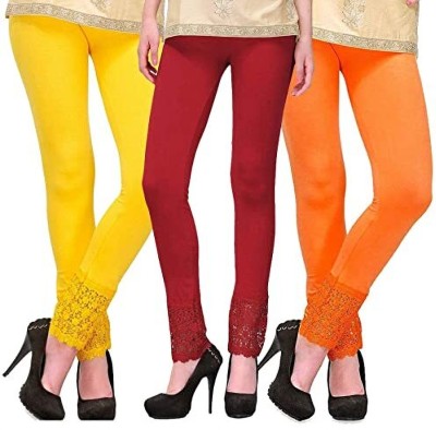 sr enterprises Churidar  Western Wear Legging(Orange, Solid)