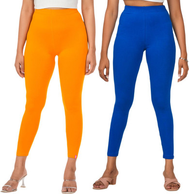 LoveiT Ankle Length Western Wear Legging(Yellow, Blue, Solid)