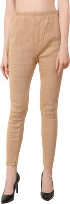 EZIA OUTFIT Churidar  Winter Wear Legging(Beige, Solid)