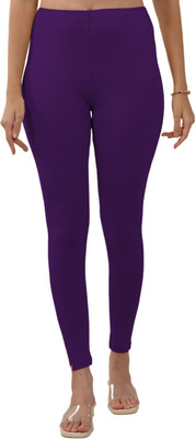 Lyra Ankle Length  Western Wear Legging(Purple, Solid)