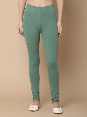 V-MART Ankle Length Western Wear Legging(Green, Solid)