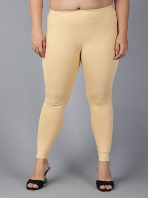 Plus Size Ankle Length Ethnic Wear Legging(Beige, Solid)