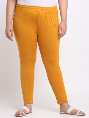 Trend Level Ankle Length Western Wear Legging(Yellow, Solid)