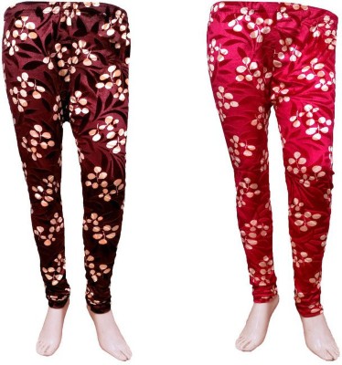 Indistar Ankle Length  Western Wear Legging(Maroon, Red, Printed)