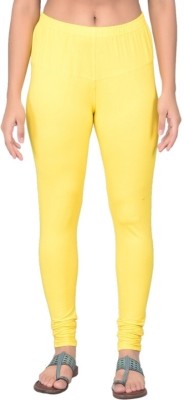 Comfort Lady Churidar Length Ethnic Wear Legging(Yellow, Solid)