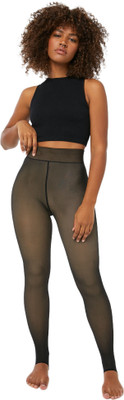 Yuneek Footed  Winter Wear Legging(Black, Solid)