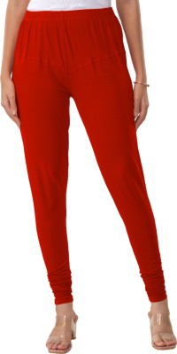 Lyra Churidar Length Ethnic Wear Legging(Red, Solid)