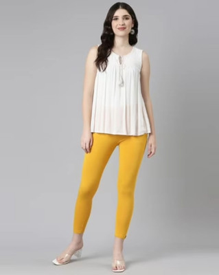 RS FASHION Ankle Length Ethnic Wear Legging(Yellow, Solid)