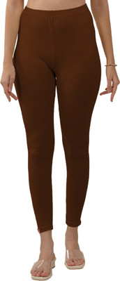 Lyra Ankle Length Ethnic Wear Legging(Brown, Solid)