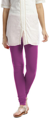 Kapok Gold Churidar  Ethnic Wear Legging(Purple, Solid)