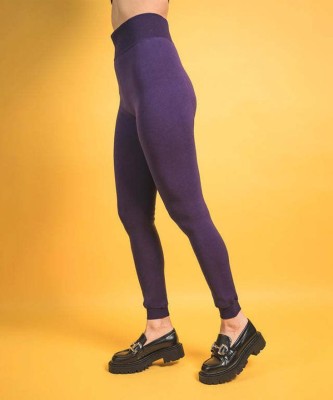 ATTIRE OUTFIT Ankle Length Winter Wear Legging(Purple, Solid)