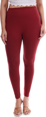 tpf Ankle Length  Western Wear Legging(Maroon, Solid)