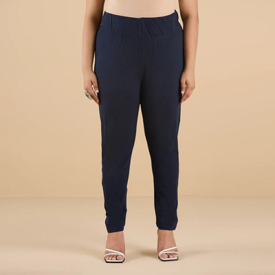 Big Hello Ankle Length Ethnic Wear Legging(Dark Blue, Solid)
