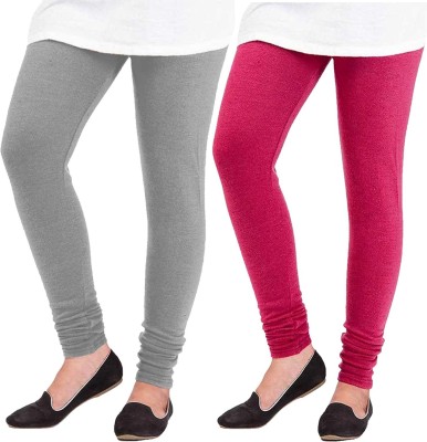Swastik Stuffs Ankle Length Winter Wear Legging(Grey, Pink, Solid)