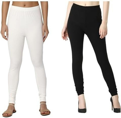 Allied Ecommerce Churidar  Ethnic Wear Legging(White, Black, Solid)