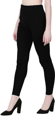 JEFFY Ankle Length Western Wear Legging(Black, Solid)