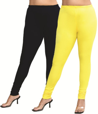 RAPL BHARAT Churidar  Western Wear Legging(Black, Yellow, Solid)