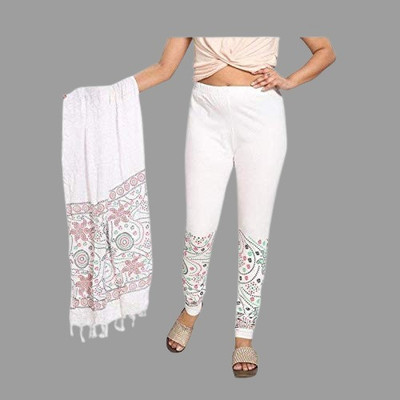 Outer Wear Ayam Exports Ankle Length  Western Wear Legging(White, Printed)