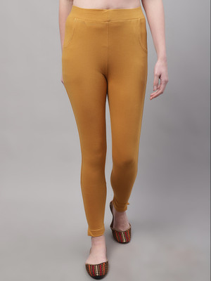 VALLES365 by S.c. Ankle Length Western Wear Legging(Yellow, Solid)